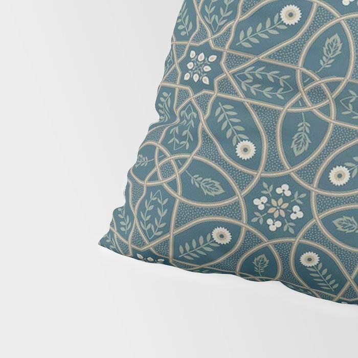 William Morris Vintage Brophy Trellis Teal Pillow Sham Gallery Image 4