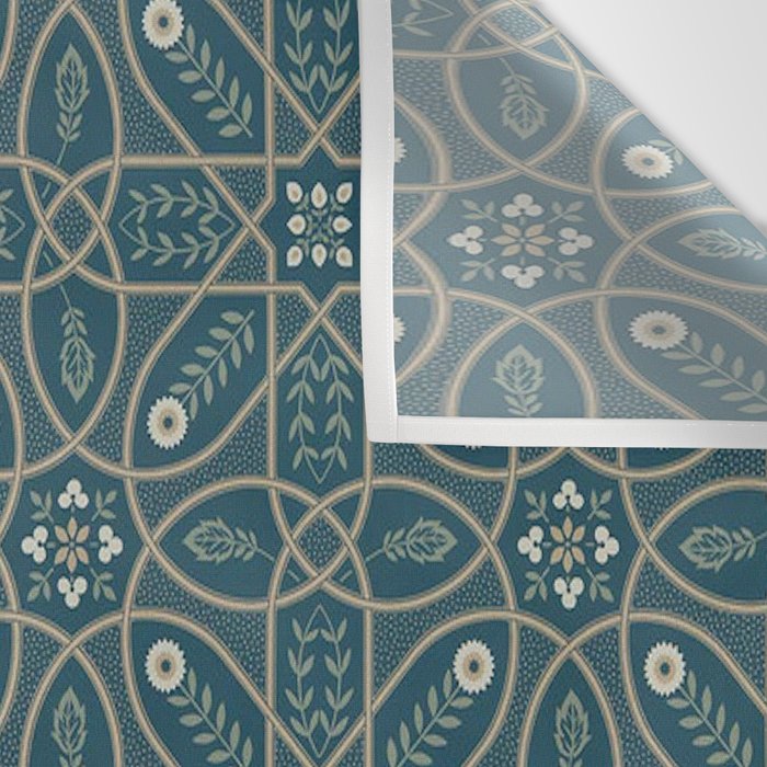 William Morris Vintage Brophy Trellis Teal Wall Tapestry Gallery Image 3