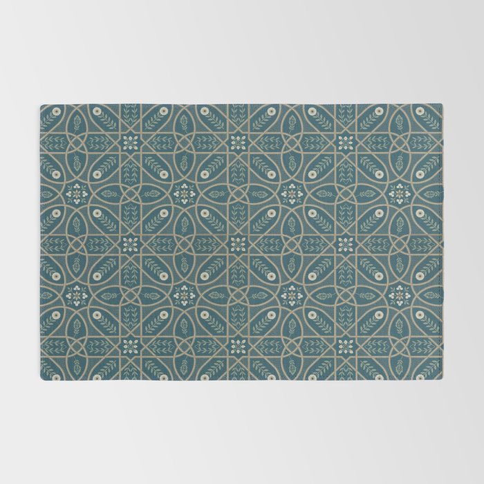 William Morris Vintage Brophy Trellis Teal Rug Gallery Image 2