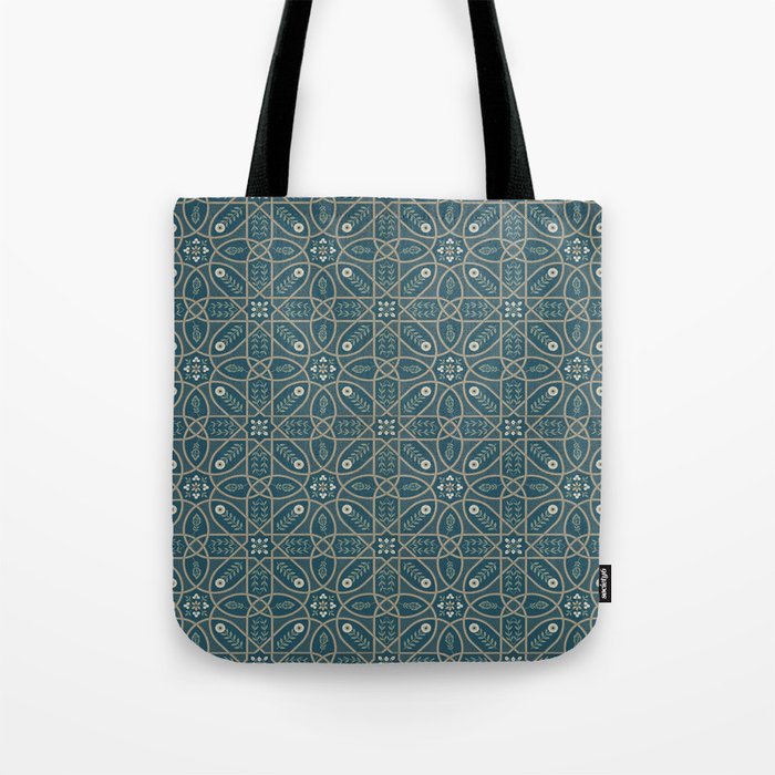 William Morris Vintage Brophy Trellis Teal Tote Bag Gallery Image 1