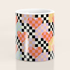 Retro love heart checkered pattern Coffee Mug Gallery Image 4