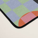 Retro love heart checkered pattern Desk Mat Gallery Image 4