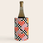 Retro love heart checkered pattern Wine Chiller Gallery Image 1