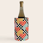 Retro love heart checkered pattern Wine Chiller Gallery Image 3