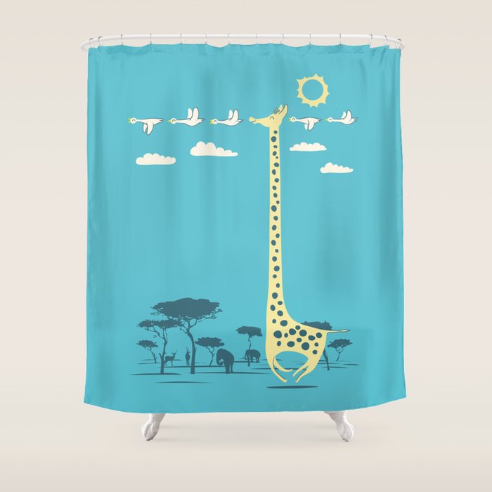I'm like a bird (blue) Shower Curtain Gallery Image 1