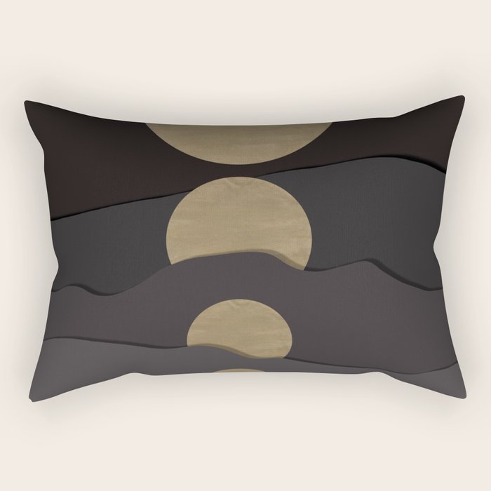 Golden moon phases  Rectangular Pillow Gallery Image 2