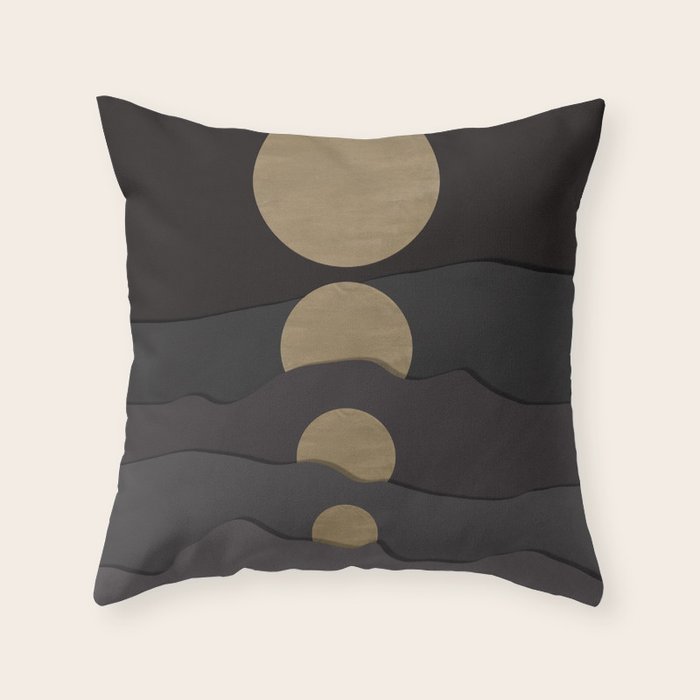Golden moon phases  Throw Pillow Gallery Image 6