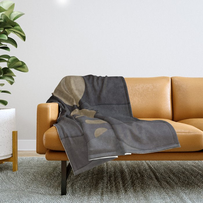 Golden moon phases  Throw Blanket Gallery Image 1