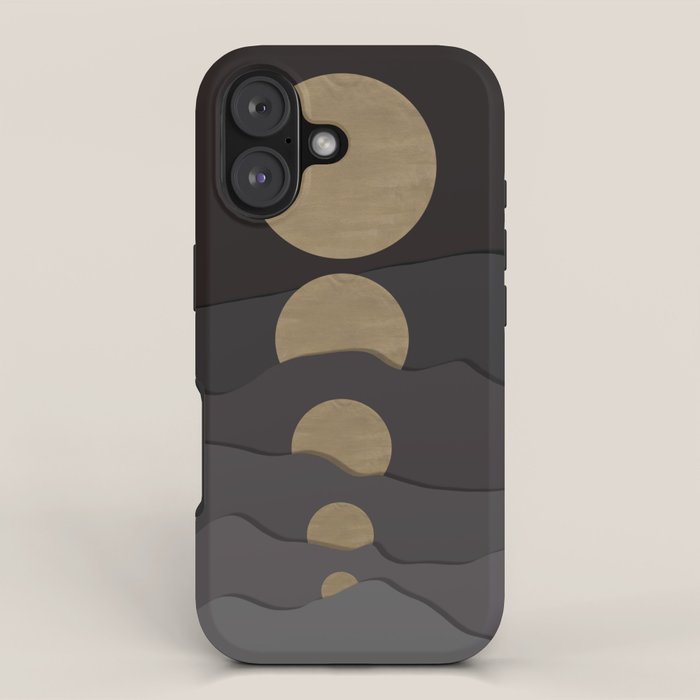 Golden moon phases  iPhone Case Gallery Image 1