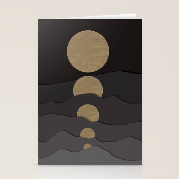 Golden moon phases  Stationery Card Gallery Image 1