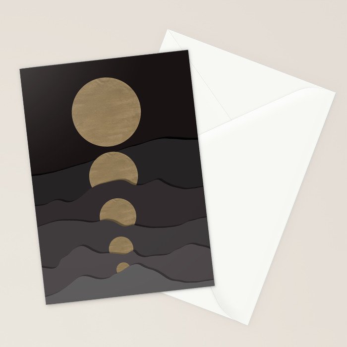 Golden moon phases  Stationery Card Gallery Image 2