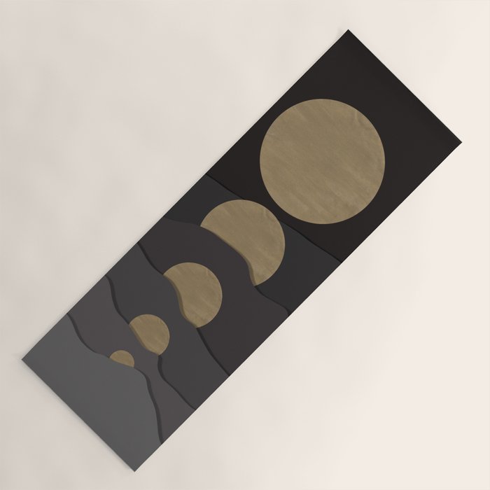 Golden moon phases  Yoga Mat Gallery Image 1