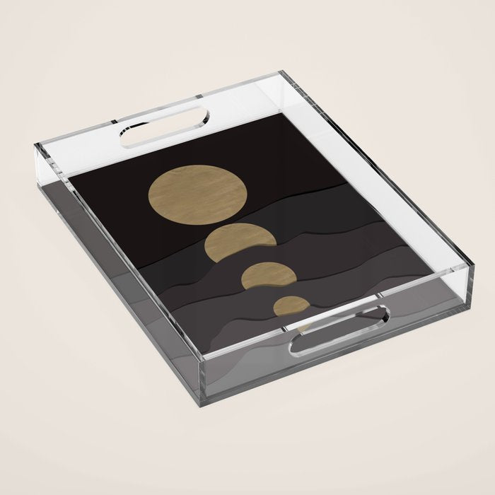 Golden moon phases  Acrylic Tray Gallery Image 1