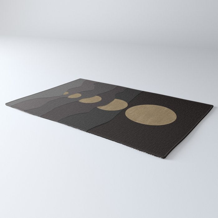 Golden moon phases  Rug Gallery Image 3