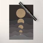Golden moon phases  Wrapping Paper Gallery Image 1