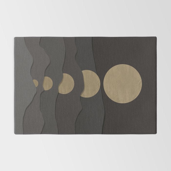 Golden moon phases  Rug Gallery Image 2