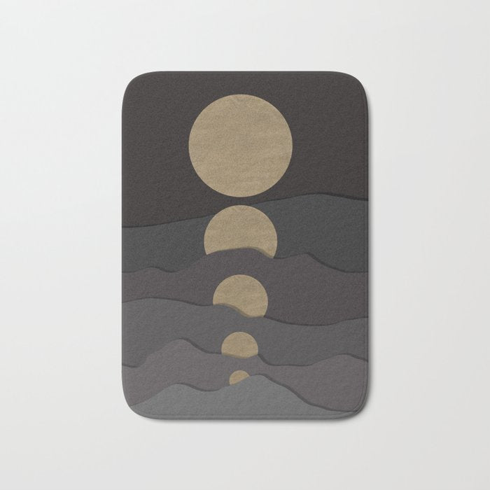 Golden moon phases  Bath Mat Gallery Image 1