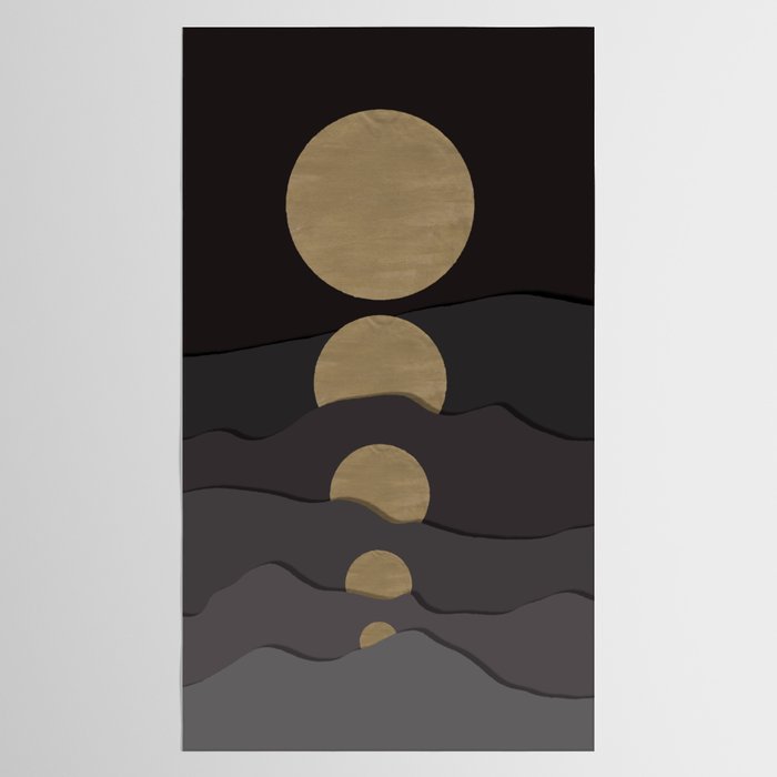 Golden moon phases  Tablecloth Gallery Image 2