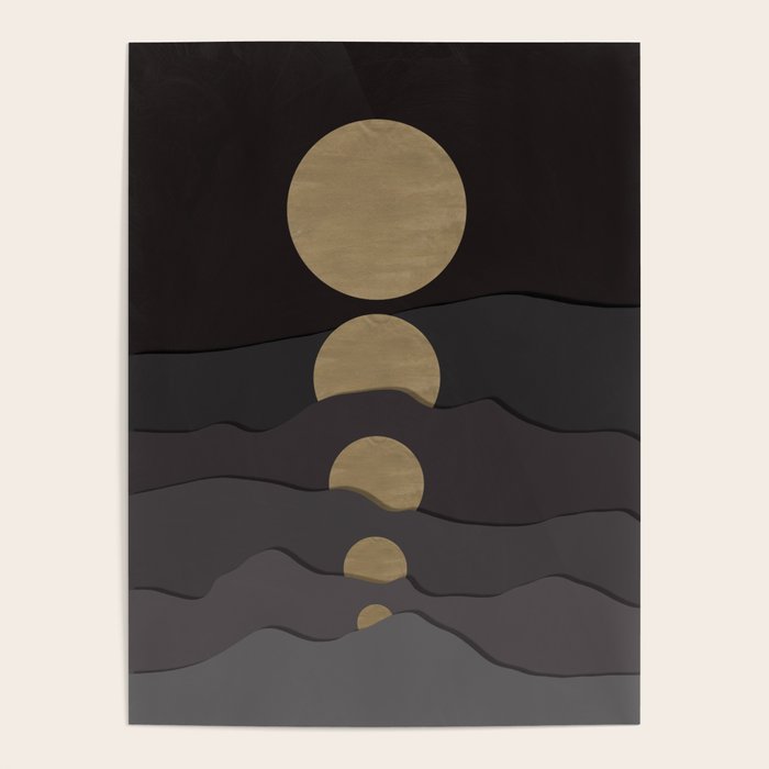 Golden moon phases  Poster Gallery Image 4
