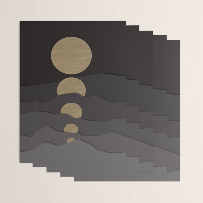 Golden moon phases  Wrapping Paper Gallery Image 3