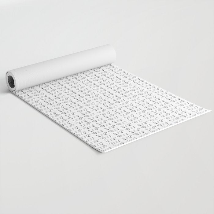Dachshund in black-white Yoga Mat Gallery Image 2