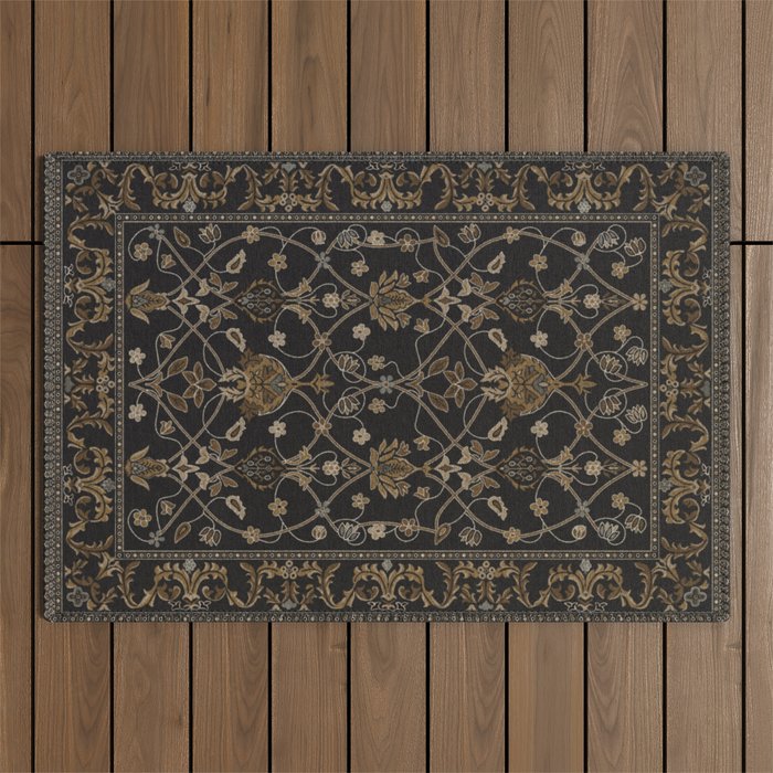 Antique Oriental Persian Floral by William Morris Outdoor Rug Gallery Image 1