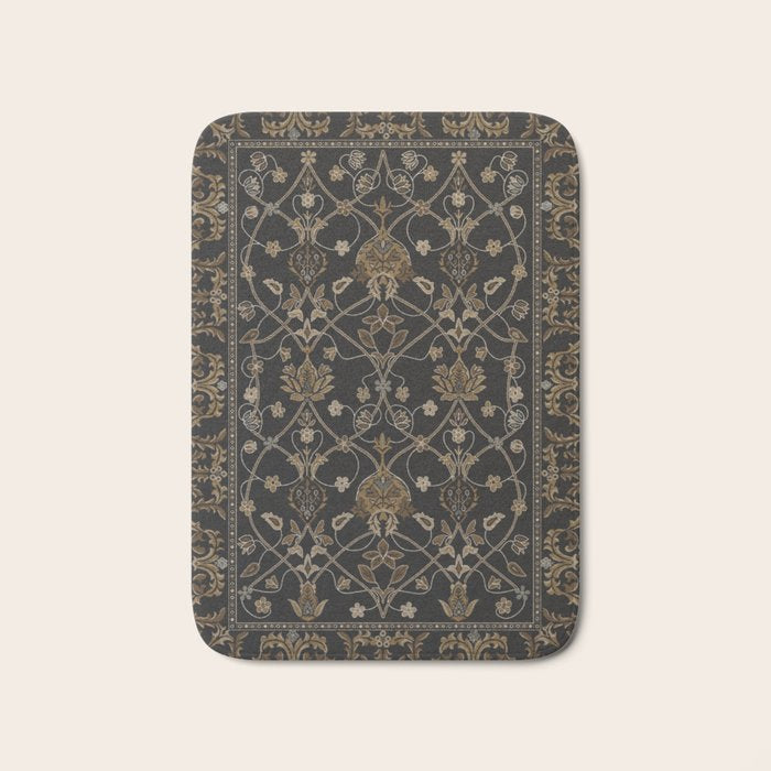 Antique Oriental Persian Floral by William Morris Bath Mat Gallery Image 1