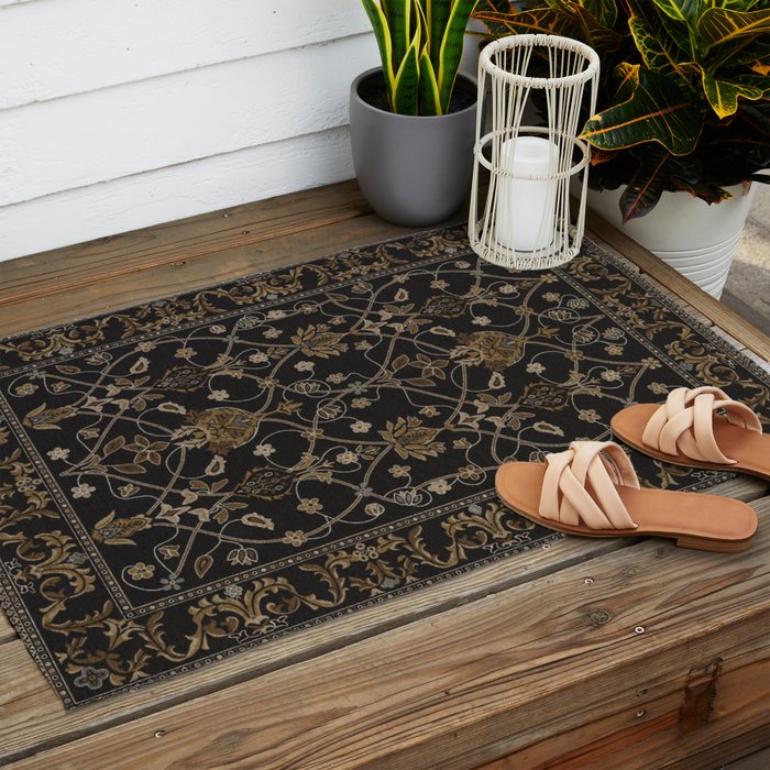 Antique Oriental Persian Floral by William Morris Outdoor Rug Gallery Image 2