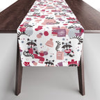 Hygge raccoon // white background Table Runner Gallery Image 1