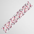 Hygge raccoon // white background Table Runner Gallery Image 3