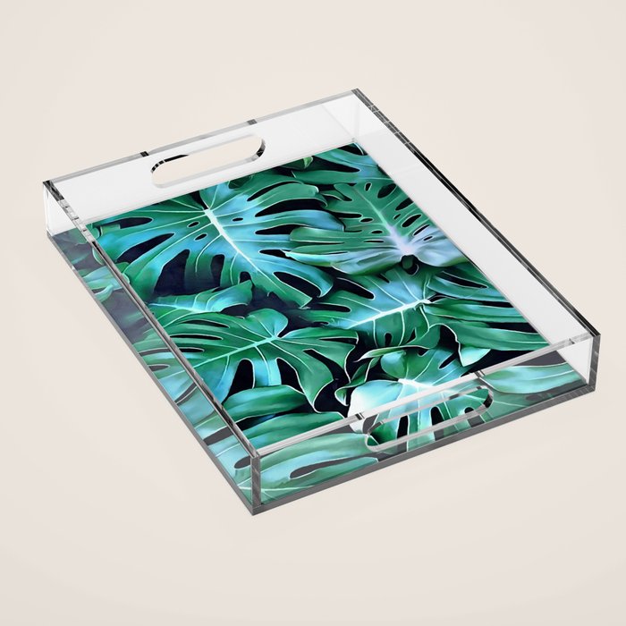 Monstera leaves Acrylic Tray Gallery Image 1