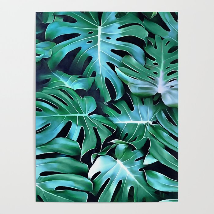 Monstera leaves Poster Gallery Image 4