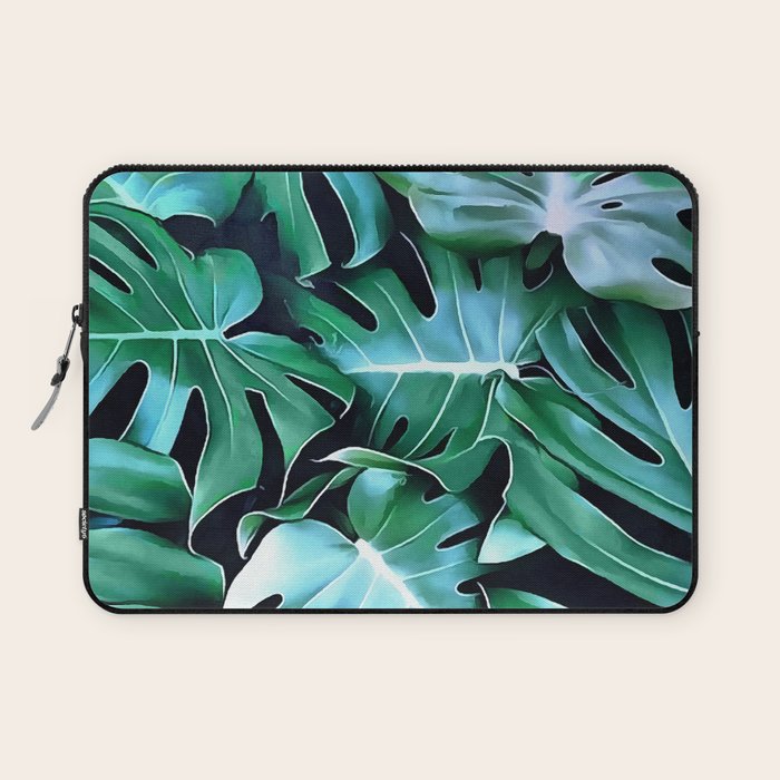 Monstera leaves Laptop Sleeve Gallery Image 1