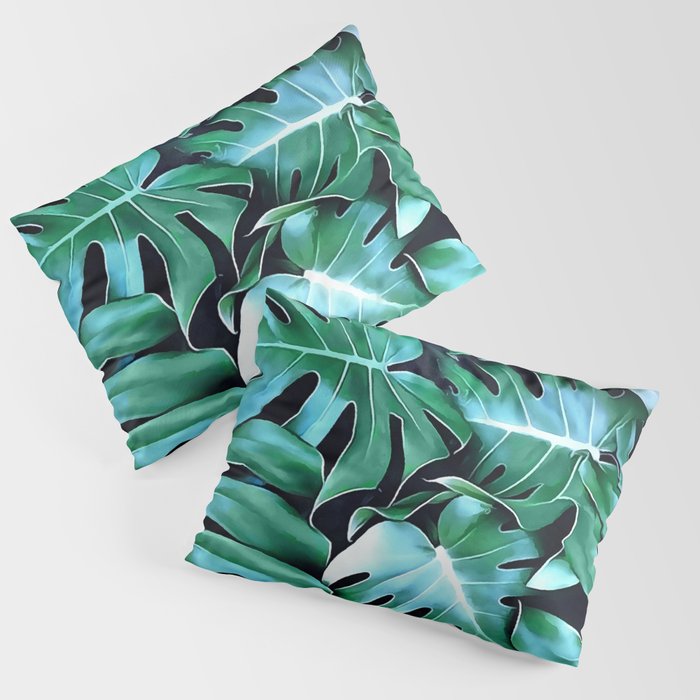 Monstera leaves Pillow Sham Gallery Image 3