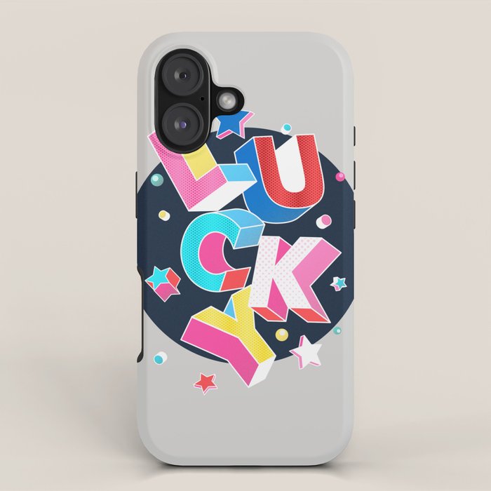 LUCKY Typography iPhone Case Gallery Image 1