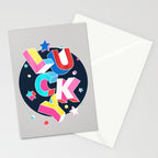 LUCKY Typography Stationery Card Gallery Image 2