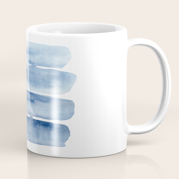 Blue Lines | Watercolor Painting Coffee Mug Gallery Image 1
