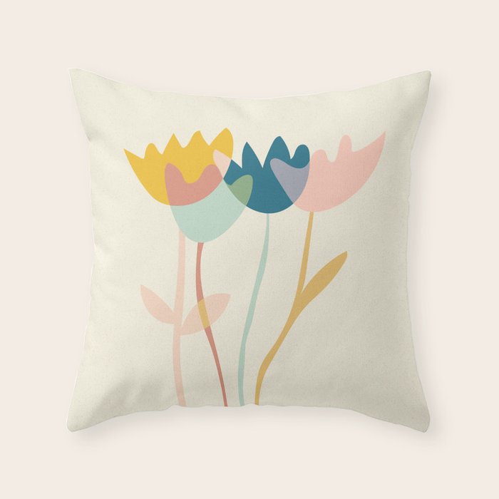 Flowers yay Throw Pillow Gallery Image 6