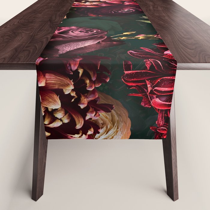 Vintage & Shabby Chic  - Fall Lush Botanical Midnight Garden Table Runner Gallery Image 1