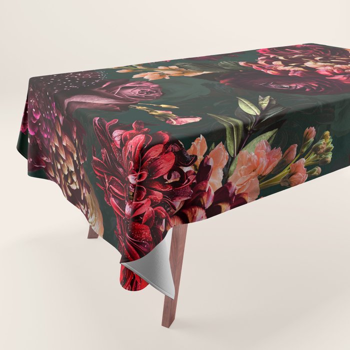 Vintage & Shabby Chic  - Fall Lush Botanical Midnight Garden Tablecloth Gallery Image 1