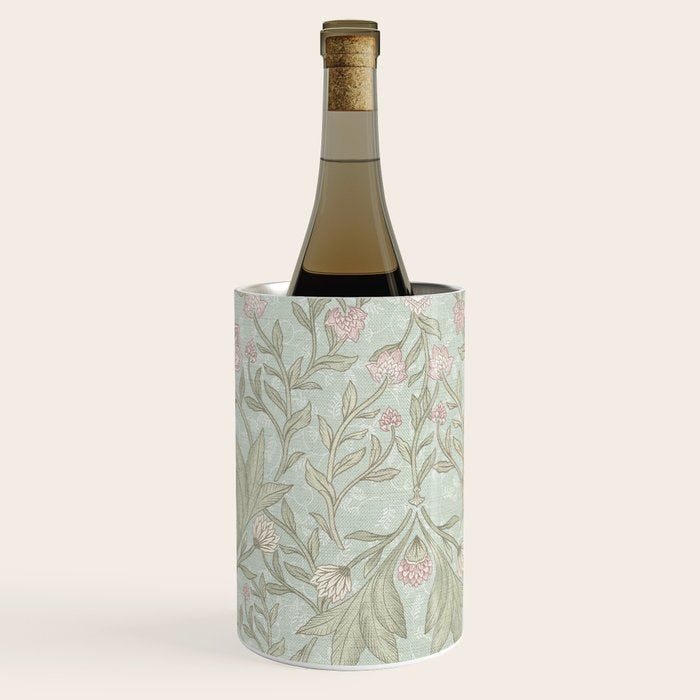 Ivy Morris Sage Green Floral Damask with Climbing Vines Wine Chiller Gallery Image 3