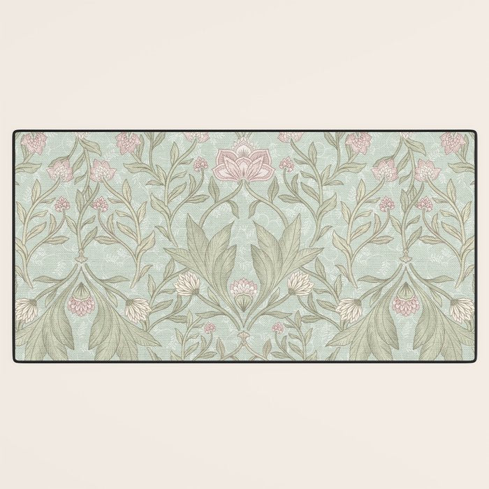 Ivy Morris Sage Green Floral Damask with Climbing Vines Desk Mat Gallery Image 3