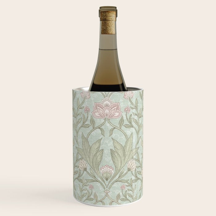 Ivy Morris Sage Green Floral Damask with Climbing Vines Wine Chiller Gallery Image 1