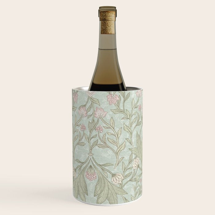 Ivy Morris Sage Green Floral Damask with Climbing Vines Wine Chiller Gallery Image 2