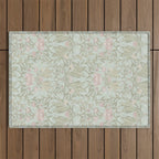 Ivy Morris Sage Green Floral Damask with Climbing Vines Outdoor Rug Gallery Image 1