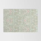 Ivy Morris Sage Green Floral Damask with Climbing Vines Rug Gallery Image 2