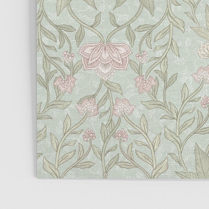 Ivy Morris Sage Green Floral Damask with Climbing Vines Poster Gallery Image 3