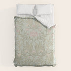 Ivy Morris Sage Green Floral Damask with Climbing Vines Duvet Cover Gallery Image 6