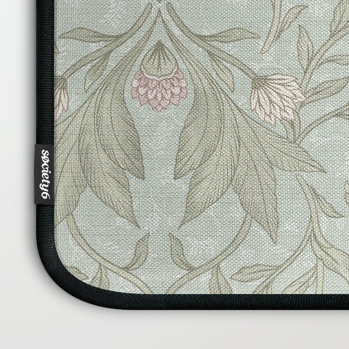 Ivy Morris Sage Green Floral Damask with Climbing Vines Laptop Sleeve Gallery Image 3
