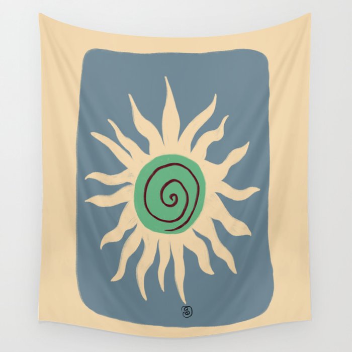 BLUE SUN Wall Tapestry Gallery Image 1